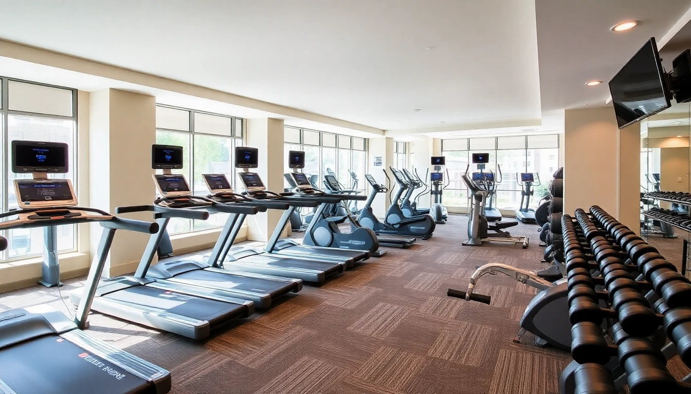 Expansive 24-hour hotel fitness center